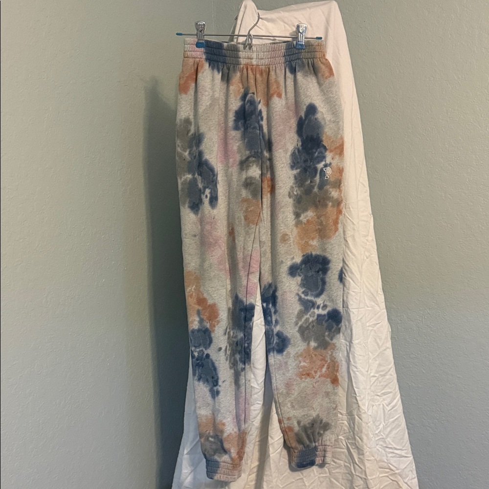 PINK Victoria's Secret Tie-Dye Joggers - Blue, Orange, Gray
